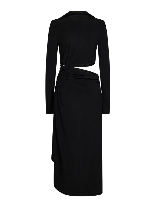 OFF-WHITE: abiti al ginocchio online - Abito midi nero
