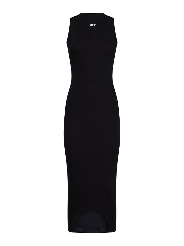 OFF-WHITE: ニーレングスドレス - 膝丈ドレス - 黒