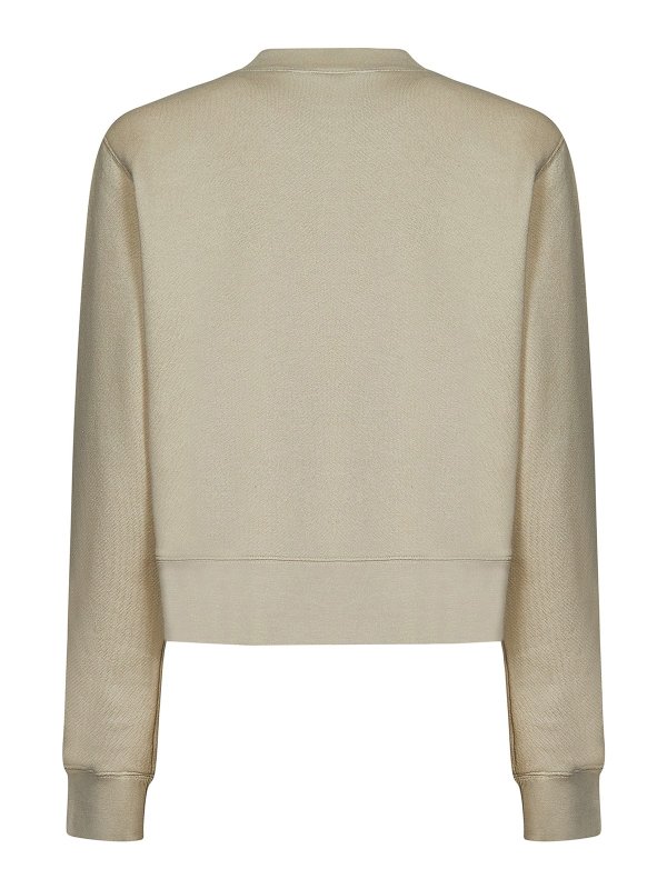 Palm Angels: Strickpullover mit Rundhalsausschnitt online - Rundhalspullover - Beige