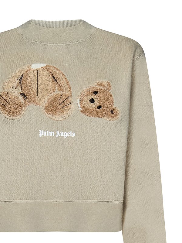iKRIX Palm Angels: Strickpullover mit Rundhalsausschnitt - Rundhalspullover - Beige