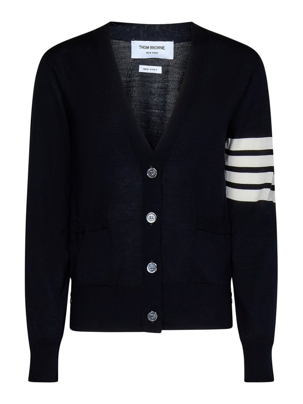 THOM BROWNE: Cardigans - Cardigan - Blau