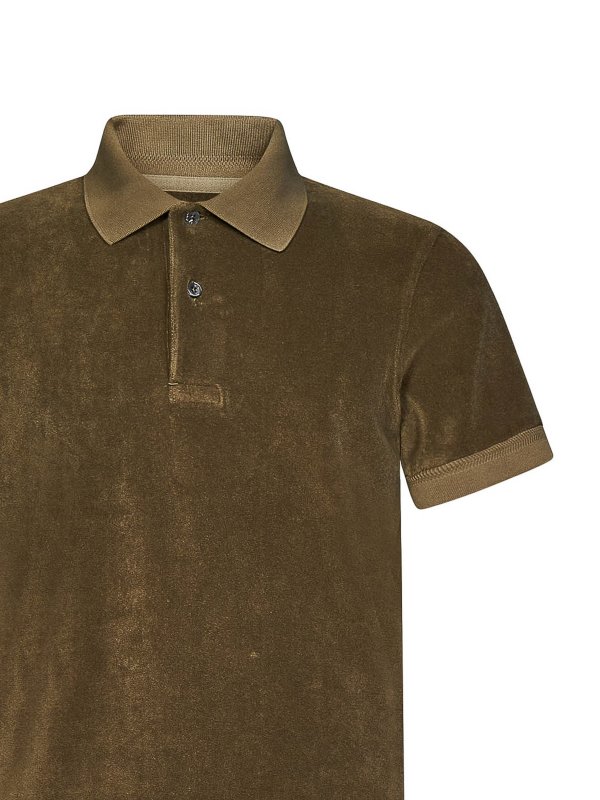 iKRIX TOM FORD: polo shirts - Olive green cotton blend polo shirt