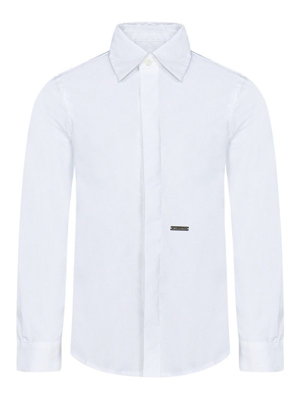 DSQUARED2: shirts - White cotton shirt for boys