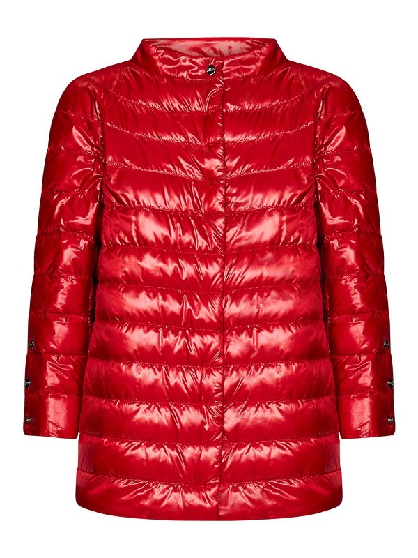 HERNO: padded jackets - Red-colored down jacket