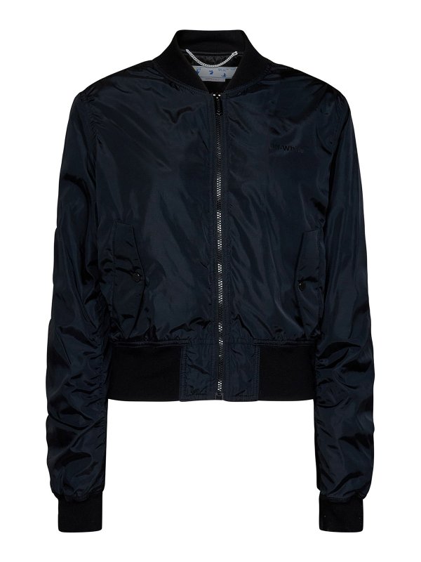 OFF-WHITE: bombers - Black nylon padded bomber jacket