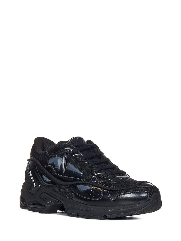 RAF SIMONS: trainers online - Black low-top mesh and eco-leather sneakers