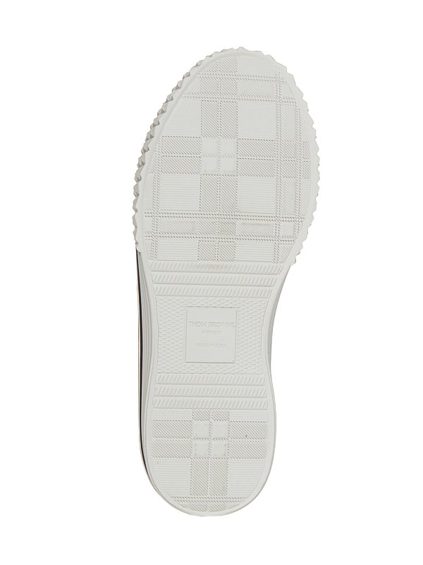 THOM BROWNE buy online Low-top white cotton canvas sneakers