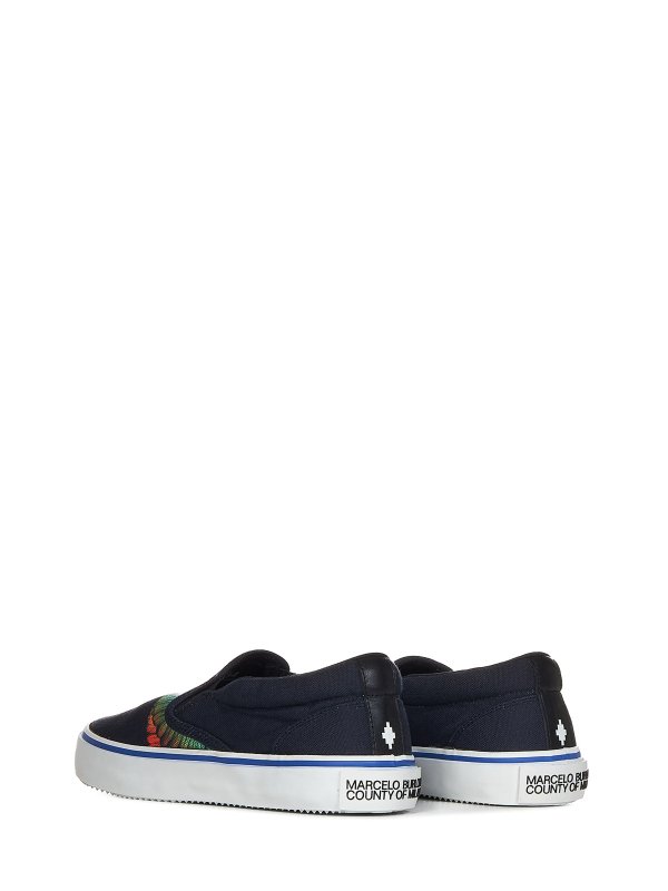 The Best Shops Marcelo Burlon County Of Milan: trainers - Black cotton canvas slip-on sneakers