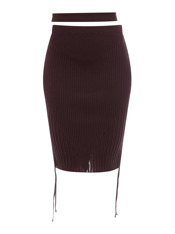 ANDREĀDAMO: Jupes midi et au genou - Jupe Midi - Marron