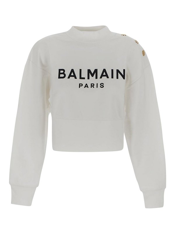 Balmain: Felpe e maglie - Felpa cropped