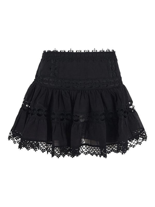 CHARO RUIZ: ミニスカート - 膝丈/ミディスカート - 黒