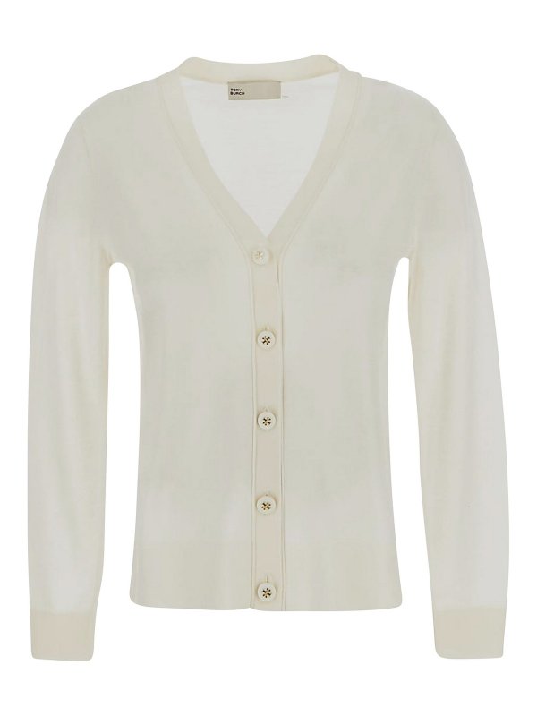TORY BURCH: cardigans - Tory burch ivory cardigan