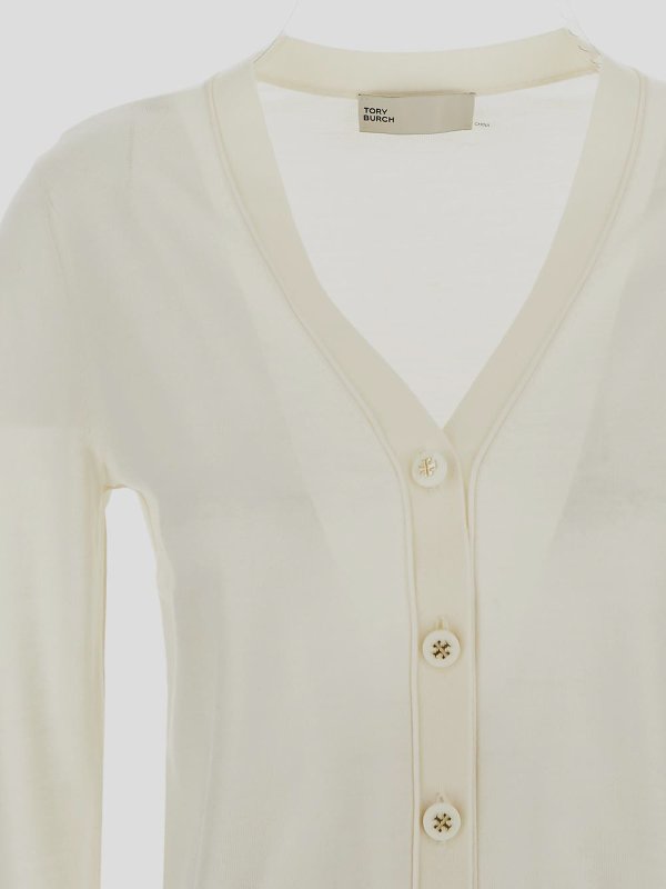 The Best Shops TORY BURCH: cardigans - Tory burch ivory cardigan