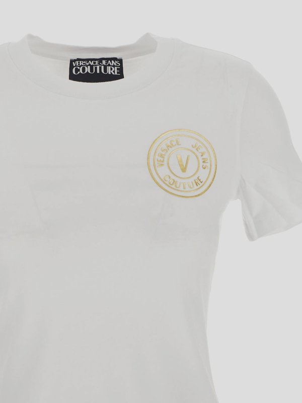 The Best Shops Versace Jeans Couture: t-shirts - Versace jeans couture logo t-shirt