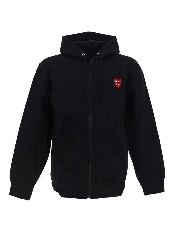 Comme des Garçons Play Hoodie - Black - Men|P1T294BLACK