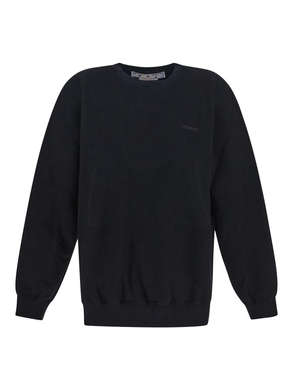 OFF-WHITE: Strickpullover mit Rundhalsausschnitt - Rundhalspullover - Schwarz