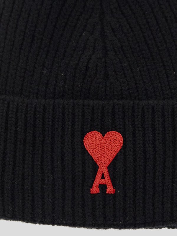 The Best Shops AMI PARIS: ニットキャップ - ビーニー帽 - 黒