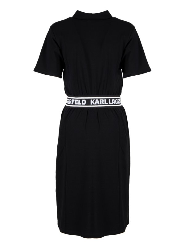 KARL LAGERFELD: knee length dresses online - Pique polo dress