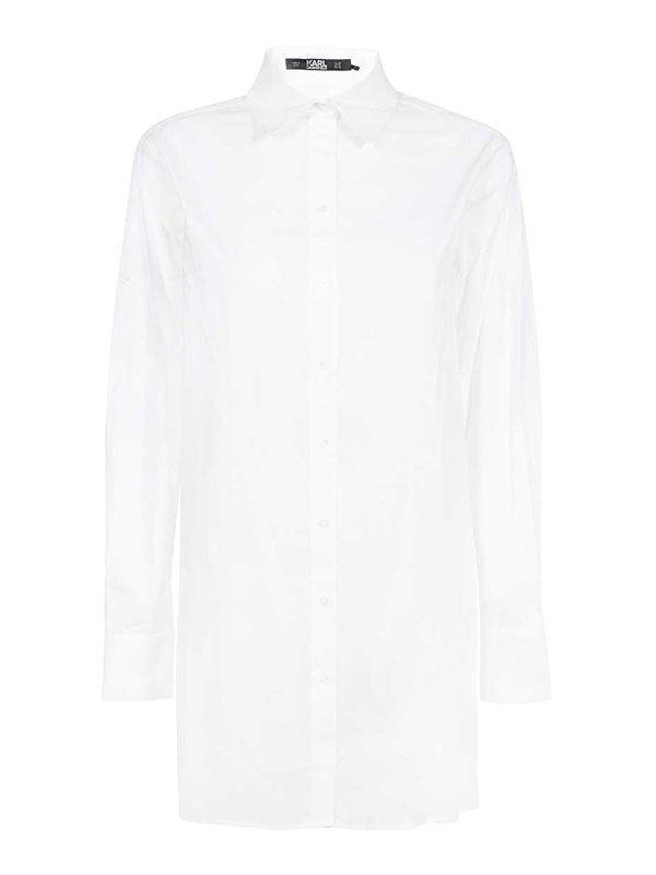 KARL LAGERFELD: shirts - Pleated back tunic shirt