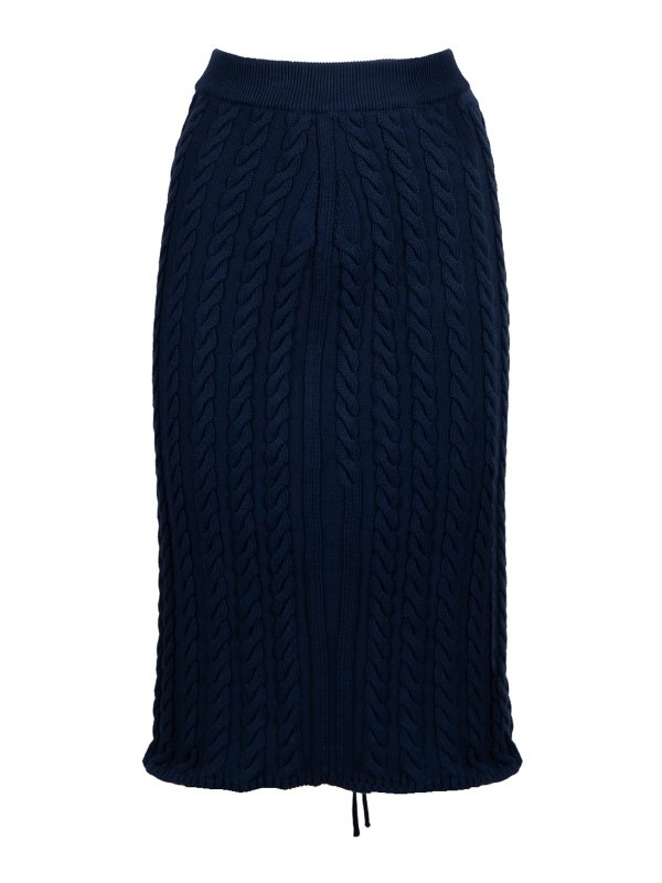 KENZO: gonne al ginocchio  e longuette - Cable lace up midi skirt