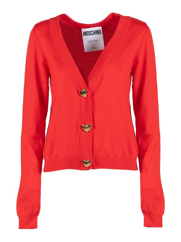MOSCHINO: cardigans - Heart button cardigan