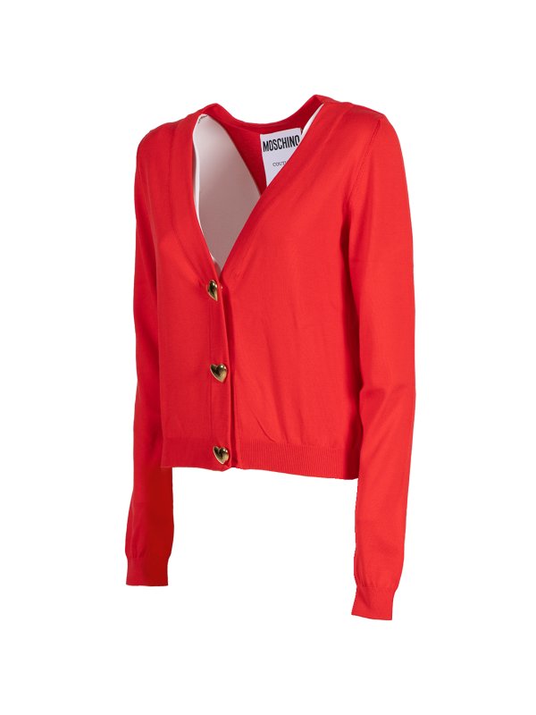 Heart button cardigan shop online: MOSCHINO