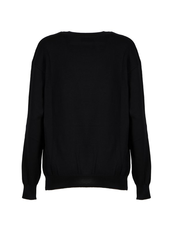 Rundhalspullover - Schwarz shop online: MOSCHINO