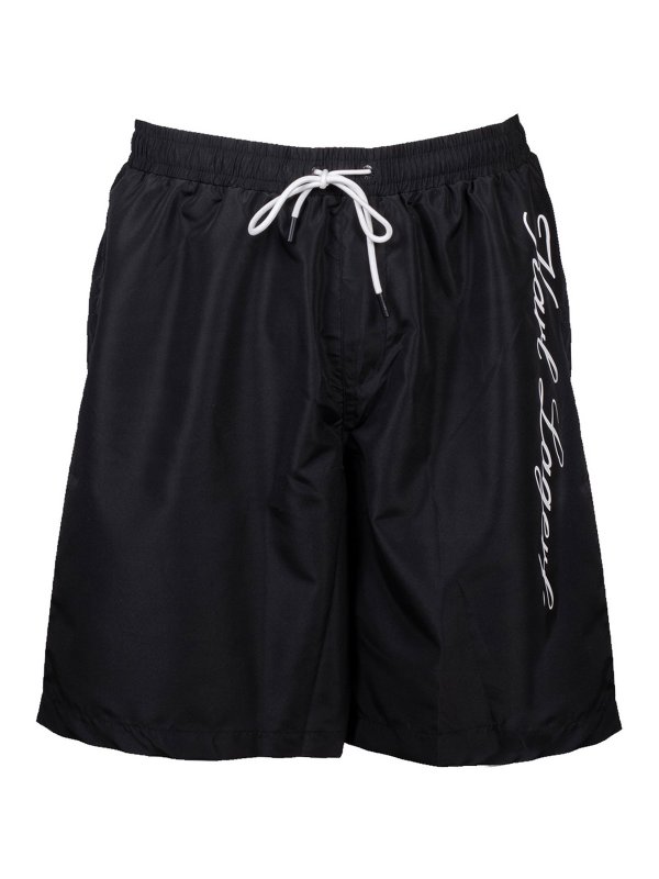 KARL LAGERFELD: Bañadores y boxer de baño - Shorts - Negro