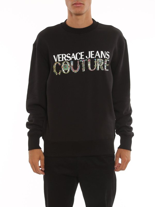Versace Jeans Couture: shirts online - Logo bijoux sweatshirt