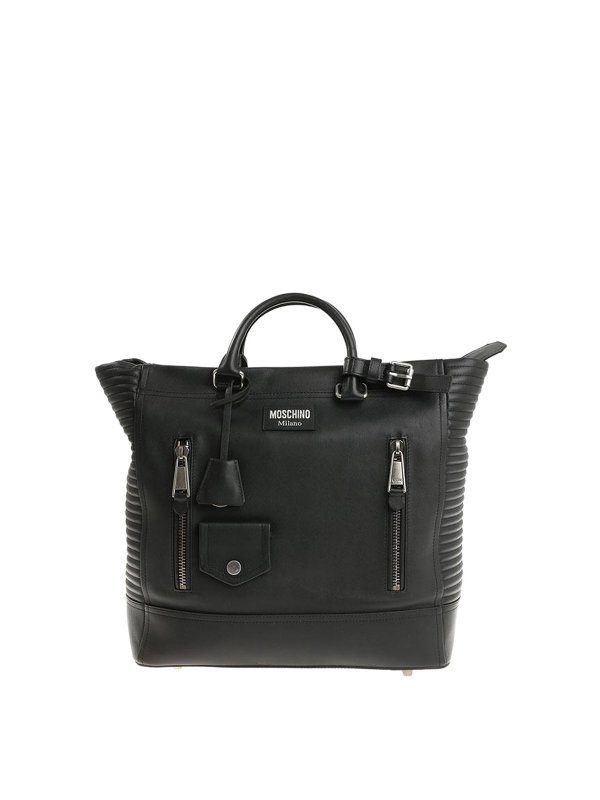 MOSCHINO: トートバッグ - トートバッグ - 黒