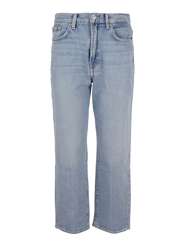 7 FOR ALL MANKIND: ストレートジーンズ - ストレートジーンズ - ブルー