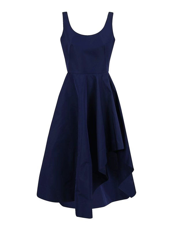 ALEXANDER MCQUEEN: マキシドレス - 膝丈/ミディスカート - ブルー