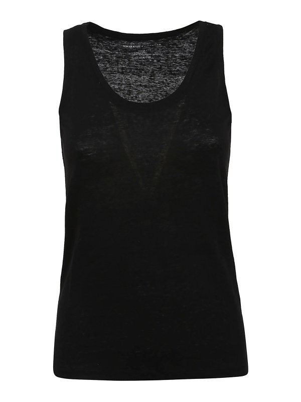 MAJESTIC - FILATURES DU LION: Tops & Débardeurs - Top noir