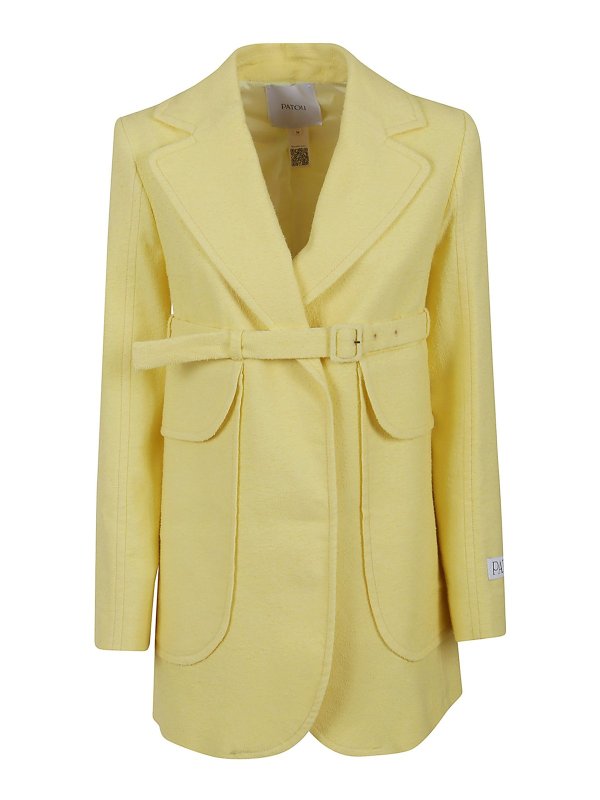 PATOU: trench coats - Long tailored belted jacket