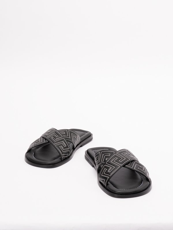 VERSACE: flat shoes online - Greca flat sandals
