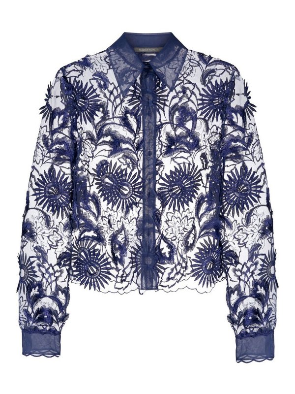 ALBERTA FERRETTI: シャツ - カジュアルジャケット - ブルー