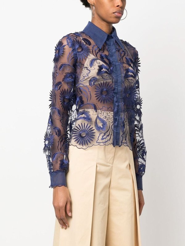 ALBERTA FERRETTI: シャツ online - カジュアルジャケット - ブルー