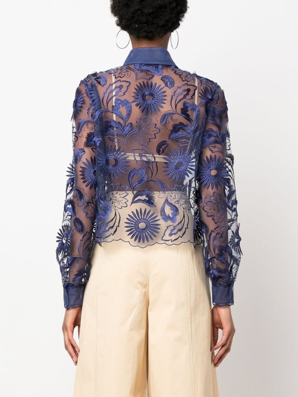 The Best Shops ALBERTA FERRETTI: シャツ - カジュアルジャケット - ブルー