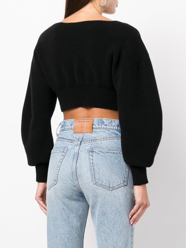 ALEXANDER WANG: Strickpullover mit Rundhalsausschnitt online - Rundhalspullover - Schwarz