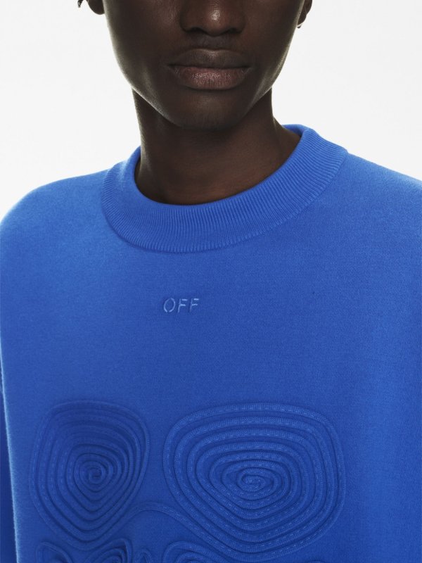 iKRIX OFF-WHITE: Strickpullover mit Rundhalsausschnitt - Rundhalspullover - Blau