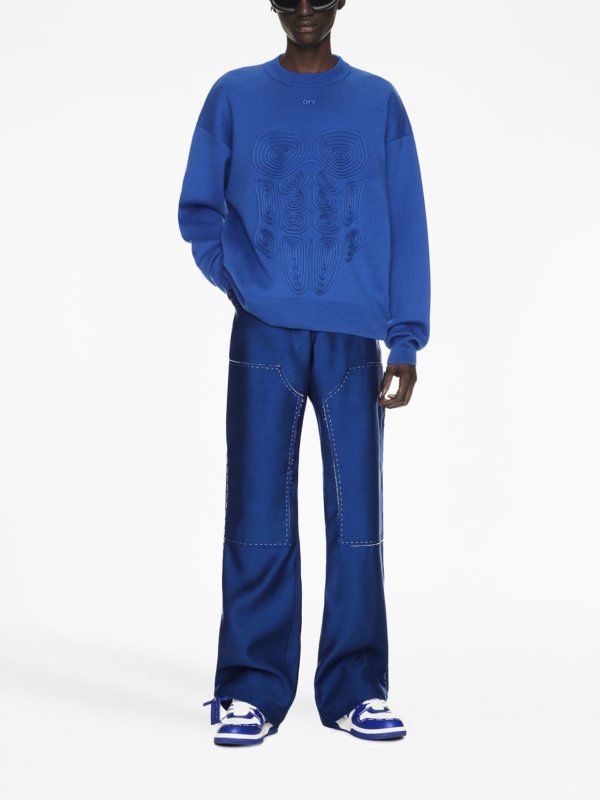 Rundhalspullover - Blau shop online: OFF-WHITE