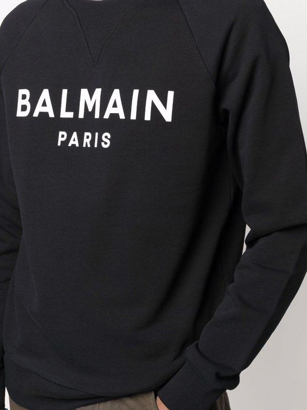 Balmain: Pull col rond online - Pull Col Rond - Noir