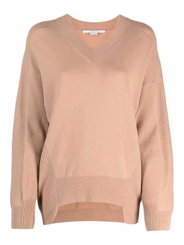 STELLA McCARTNEY: Strickpullover mit Rundhalsausschnitt - Rundhalspullover - Camel