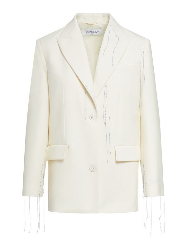 OFF-WHITE: Vestes de costume - Blazer - Blanc