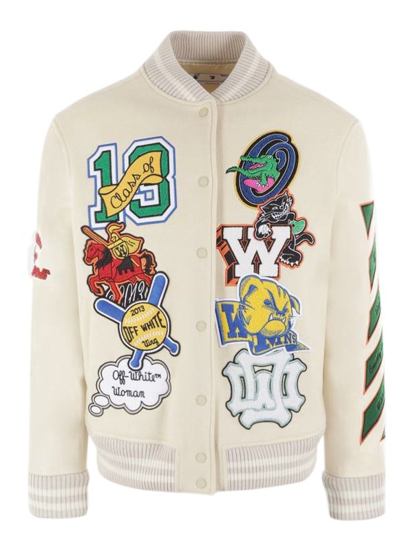 OFF-WHITE: ボンバージャケット - ボンバージャケット - 白