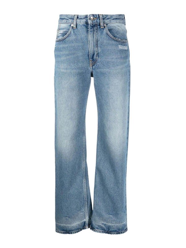 OFF-WHITE: Jeans à jambe droite - Jean Droit - Bleu Clair