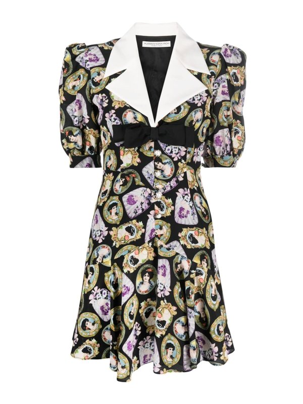 ALESSANDRA RICH: ショートドレス - ショートドレス - 黒