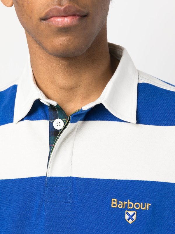 Hollywell stripe rugby long sleeve polo shirt shop online: BARBOUR