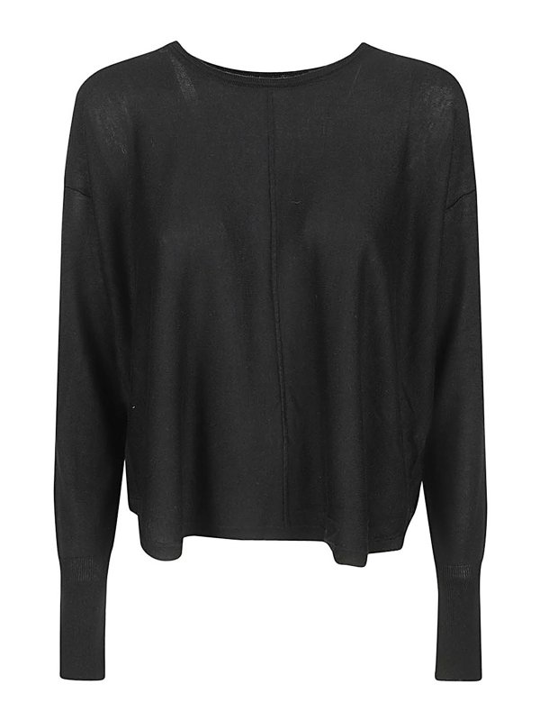 C.T. PLAGE: crew necks - Silk blend pullover