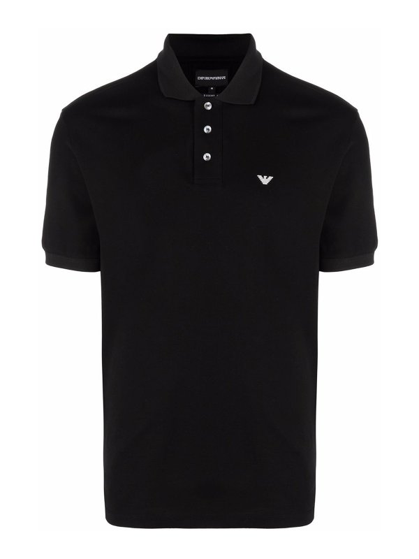 EMPORIO ARMANI: polo shirts - Logo cotton polo shirt